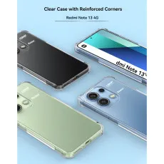 Clear TPU Case for Redmi Note 13 4G | Military-Grade Shockproof Protection | Soft Cover with Reinforced Corners
