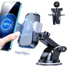 360 Car Holder Charger Phone Car Mount Clamping Automatic Wireless Charger Universal UK
