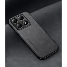 Silk like Magnetic Case for Xiaomi 14T - Built-in Metal Plate, Shockproof Black Bumper Protection, Durable Phone Cover