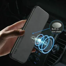 Silk like Magnetic Case for Xiaomi 14T - Built-in Metal Plate, Shockproof Black Bumper Protection, Durable Phone Cover