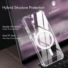 Shockproof Samsung Galaxy S23 Plus Case - Hybrid Bumper Cover with Magsafe & Airbag Corners