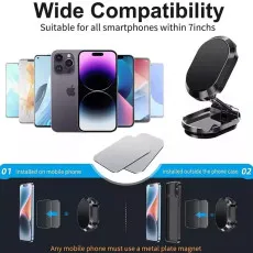 360° Rotating Universal Magnetic Car Phone Holder - Strong Dashboard Mount for iPhone, Samsung & More