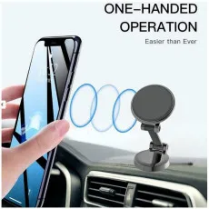 Versatile 360° Magnetic Car Phone Holder - Secure Dashboard & Windscreen Mount for Hands-Free Driving