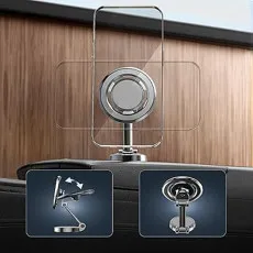 Magnetic Car Phone Holder for Dashboard - 360° Rotation, Universal Compatibility, Strong Grip for All Smartphones