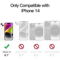 MagSafe-Compatible Magnetic Case for iPhone 14 | Translucent Matte Back Slim Shockproof Phone Cover (White)