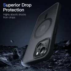 Magnetic Case for iPhone 14 Magsafe Compatible – Slim Shockproof Cover for Wireless Charging (Black)