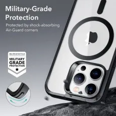 iPhone 14 Pro Case - Shockproof Military-Grade Protection, MagSafe Compatible, Clear Black Hybrid Phone Case Best iPhone Accessories