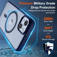 Magnetic Clear iPhone 15 Case - Compatible with MagSafe Wireless Charging Shockproof Bumper | Anti-Yellowing Design