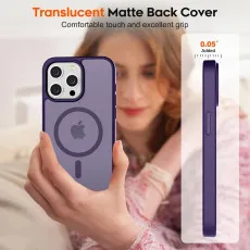 Magnetic iPhone 15 Pro Case - Purple, MagSafe Compatible, 10FT Drop Protection, Slim & Shockproof