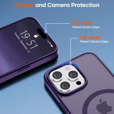 Magnetic iPhone 15 Pro Case - Purple, MagSafe Compatible, 10FT Drop Protection, Slim & Shockproof