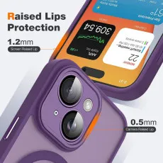 iPhone 15 Plus Case Purple - Mag-Safe Compatible, Magnetic, Grip & Camera Protection | UK