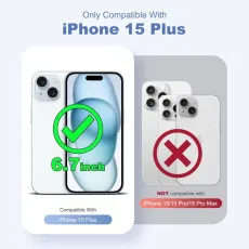 iPhone 15 Plus Case Purple - Mag-Safe Compatible, Magnetic, Grip & Camera Protection | UK