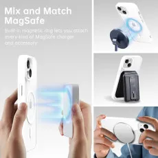 iPhone 15 Plus Clear Magnetic Case, Magsafe Compatible, Slim Anti-Yellowing Shockproof Cover