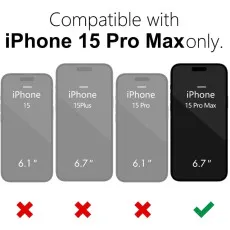 iPhone 15 Pro Max MagSafe Case, Frosted Clear Matte, Slim Shockproof Silicone Bumper, White