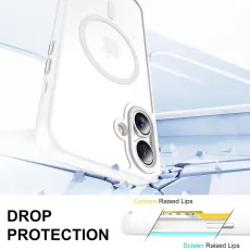 MagSafe Magnetic Case for iPhone 16, Shockproof Wireless Charging Cover, White | Loadbasket