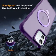 For iPhone 11 Purple MagSafe Ring Case – Ultimate Shockproof Defense