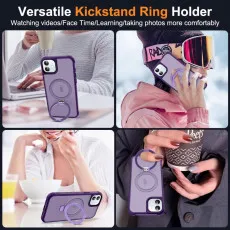 For iPhone 11 Purple MagSafe Ring Case – Ultimate Shockproof Defense