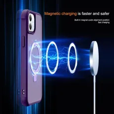 For iPhone 11 Purple MagSafe Ring Case – Ultimate Shockproof Defense