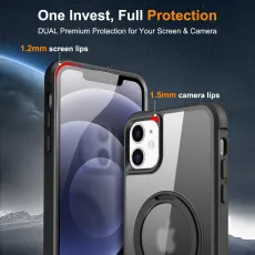 iPhone 12 Magnetic Ring Holder Case 360° Swivel Shockproof | MagSafe Compatible