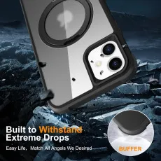 iPhone 12 Magnetic Ring Holder Case 360° Swivel Shockproof | MagSafe Compatible