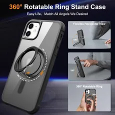 iPhone 12 Magnetic Ring Holder Case 360° Swivel Shockproof | MagSafe Compatible