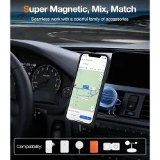 iPhone 12 Pro Max Case, 360° Rotatable Ring Stand, MagSafe Compatible, Shockproof, Slim Translucent Back - Black