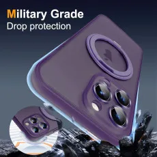 MagSafe Purple Case For iPhone 11 Pro with 360° Rotating Ring Stand