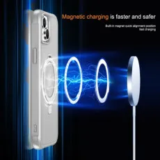 iPhone 15 Grey MagSafe Case with 360° Rotating Ring