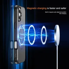 Black MagSafe  iPhone 16  Case with 360° Rotating Ring Stand