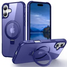 MagSafe blue iPhone 16 Plus case with ring holder