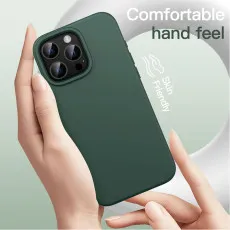 Premium Liquid Silicone Case for iPhone 15 Pro Max - Stylish Green Protection