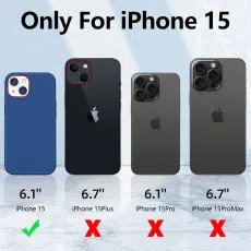 iPhone 15 Case - Liquid Silicone Slim Shockproof Protective Cover for 6.1 Inch iPhone 15 | Blue