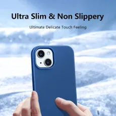iPhone 15 Case - Liquid Silicone Slim Shockproof Protective Cover for 6.1 Inch iPhone 15 | Blue