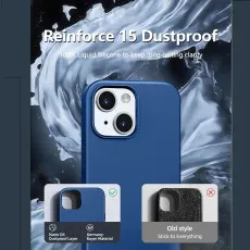 iPhone 15 Case - Liquid Silicone Slim Shockproof Protective Cover for 6.1 Inch iPhone 15 | Blue