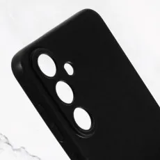 Matte black TPU silicone case for Samsung Galaxy S25 Plus.