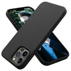 iPhone 13 Pro Max black liquid silicone case with silky-soft touch finish