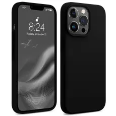 iPhone 13 Pro case in elegant black with soft liquid silicone material