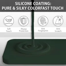 Elegant and Protective Soft Liquid Silicone Cover for iPhone 13 Pro in Dark Green Design