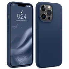 iPhone 13 Pro blue liquid silicone case with sleek design