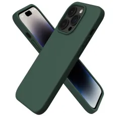 Elegant dark green TPU liquid silicone case for iPhone 14 Pro