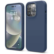 Stylish blue liquid silicone case for iPhone 14 Pro