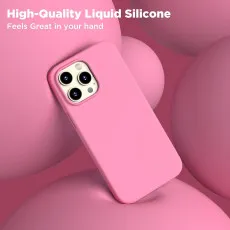 Pink iPhone 14 Pro case made of soft liquid TPU material