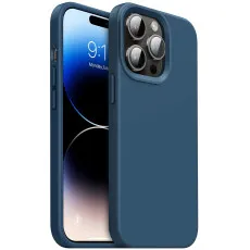 Blue liquid silicone case for iPhone 14 Pro Max