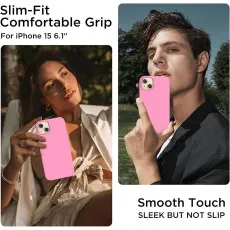 iPhone 15 Silicone case - Pink Soft TPU with Ultimate Protection