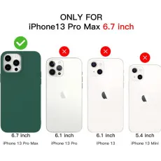All-in-One Protection With Liquid TPU Silicone Case for iPhone 14 Pro Max - Dark Green Design