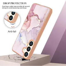 Shockproof Samsung Galaxy S25 case with stylish marble pattern