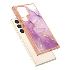 Slim and lightweight rose marble case with raised edges for protection.