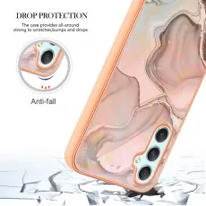 Protective Rose Gold Marble Case for Samsung Galaxy S25 Plus