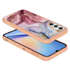 Side view of red marble Samsung Galaxy S25 Plus case