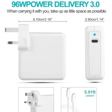 96W USB-C Power Adapter for MacBook Pro, Air & All Type-C Devices - Fast Charging